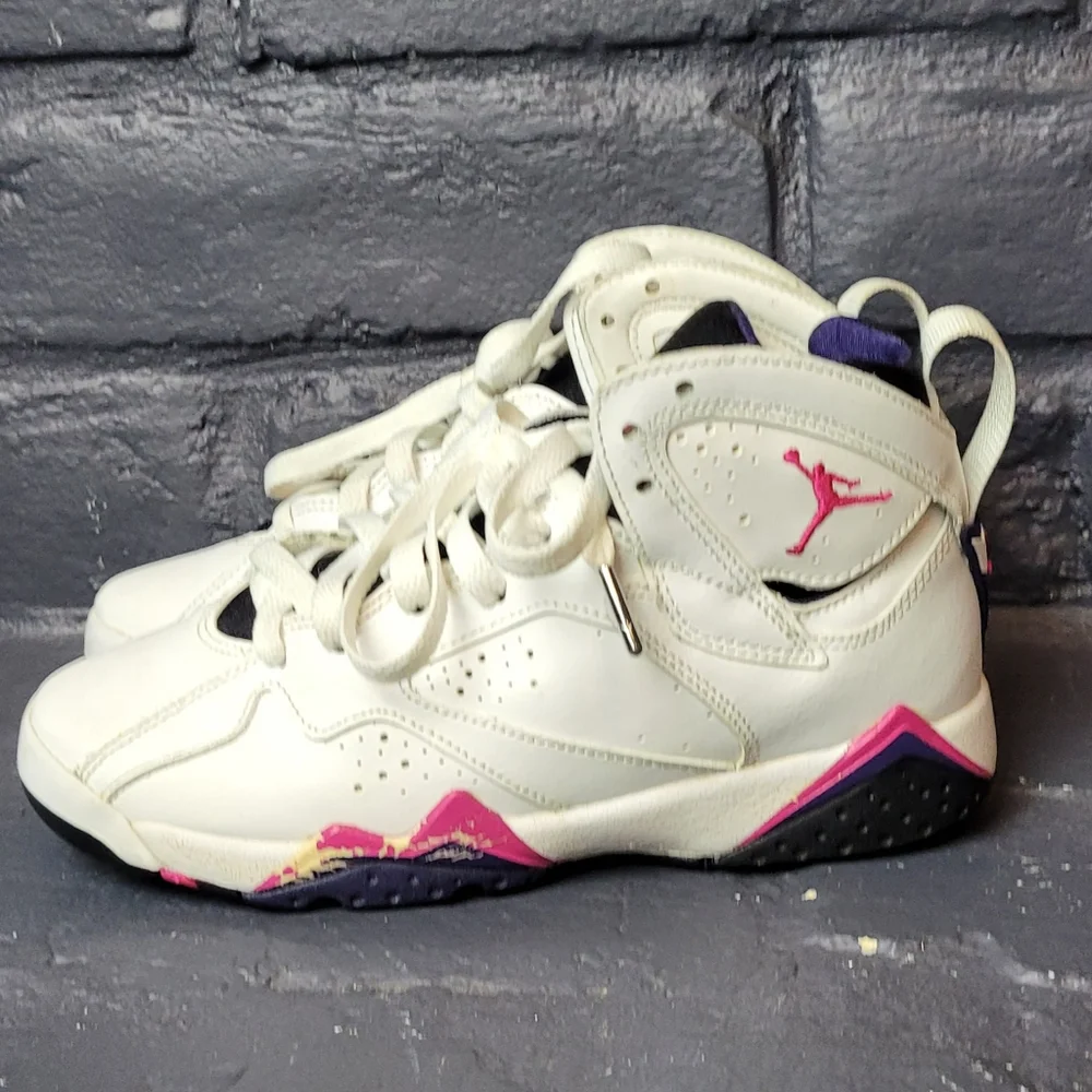 Air Jordan 7 Retro GS White Fireberry US SZ 5Y 442960 117